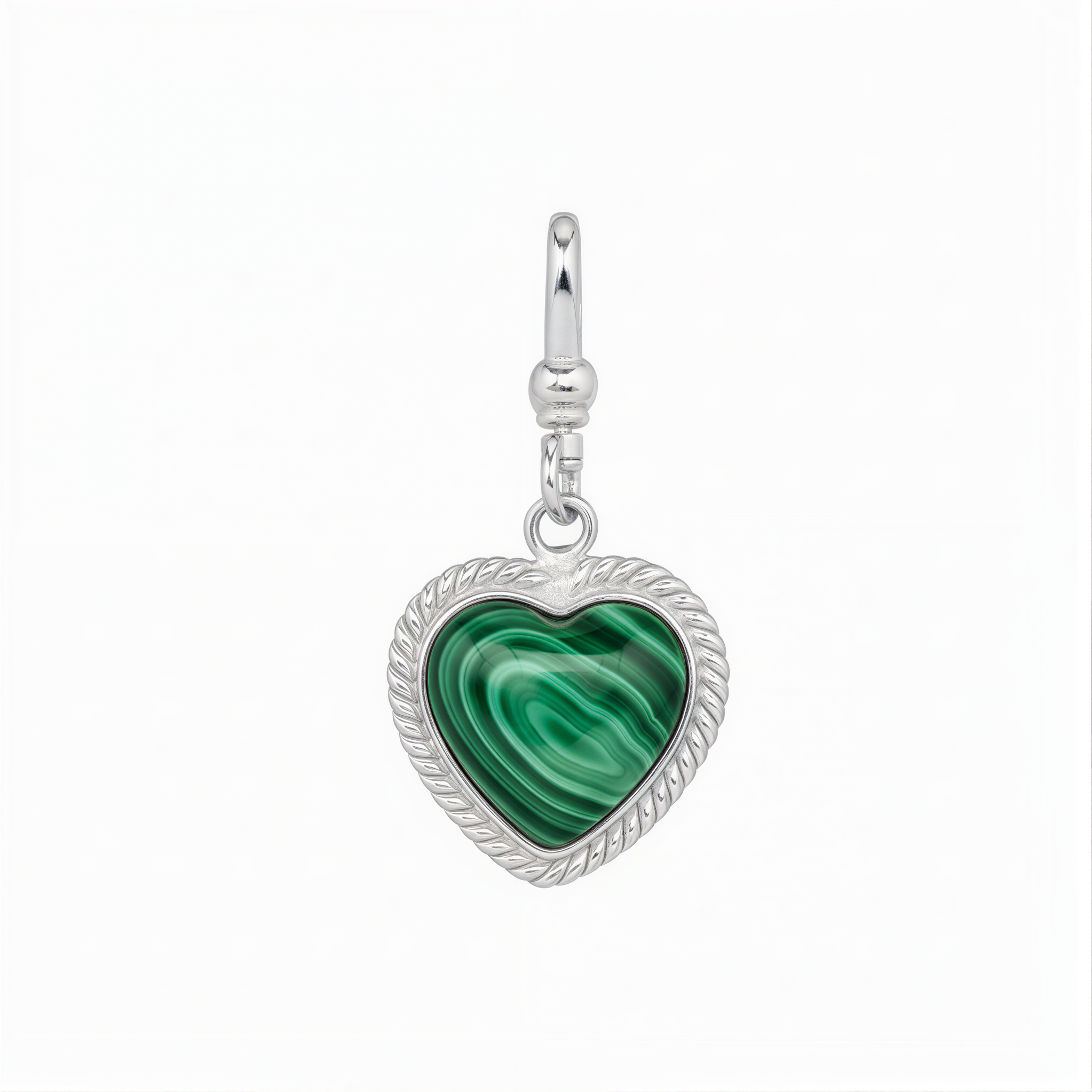 Small Malachite Love Heart Charm