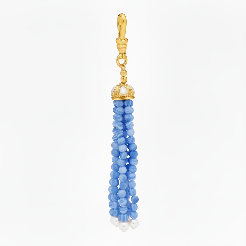 The Odessa: Blue Lace Agate Tassel Charm