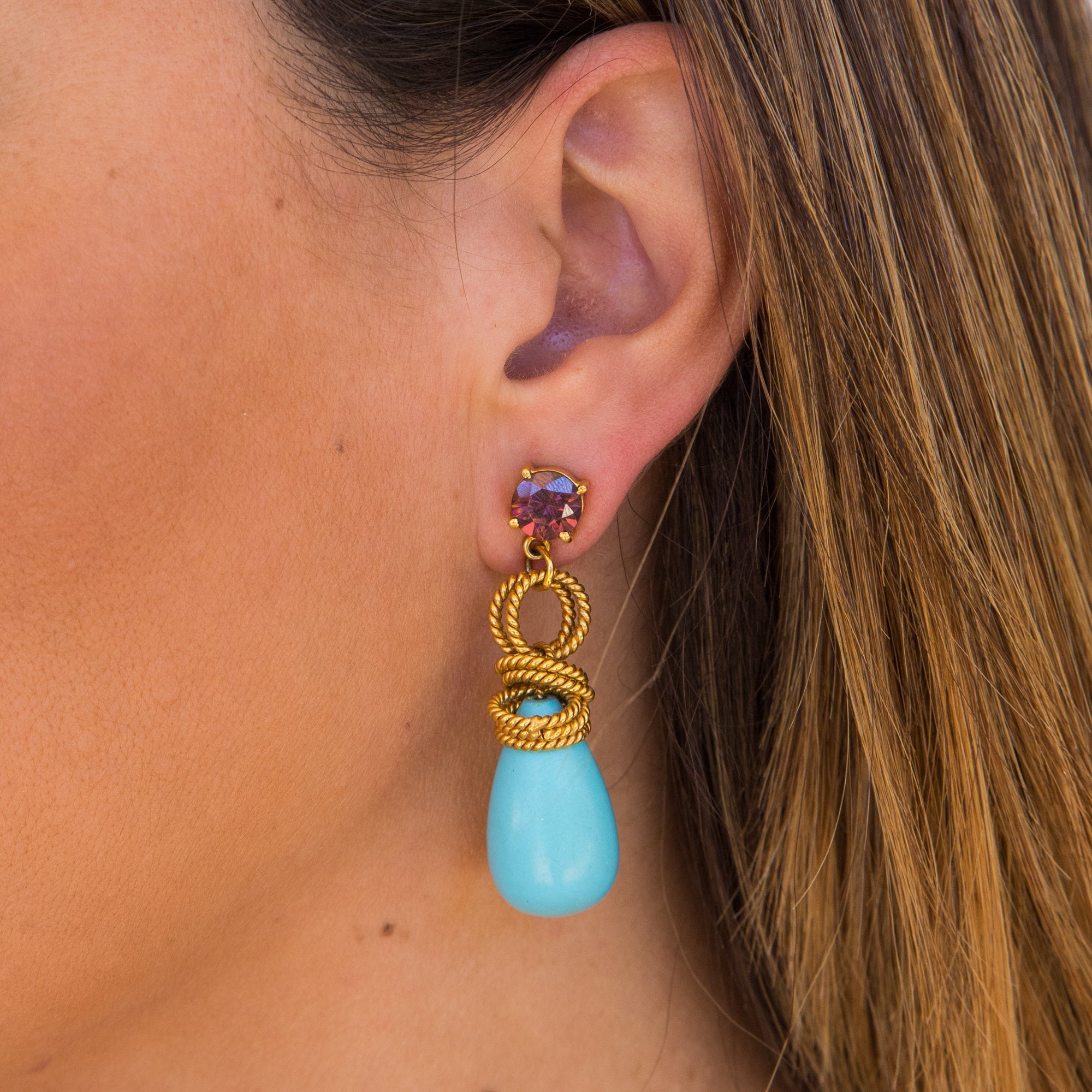 Double Gemstone Drop Earrings: The Clarissa