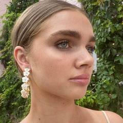 THE POPPY (White Agate) Earrings Jimena Alejandra 