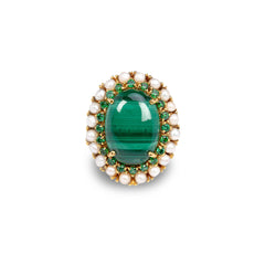 1 - malachite oval casting ring Jimena Alejandra 