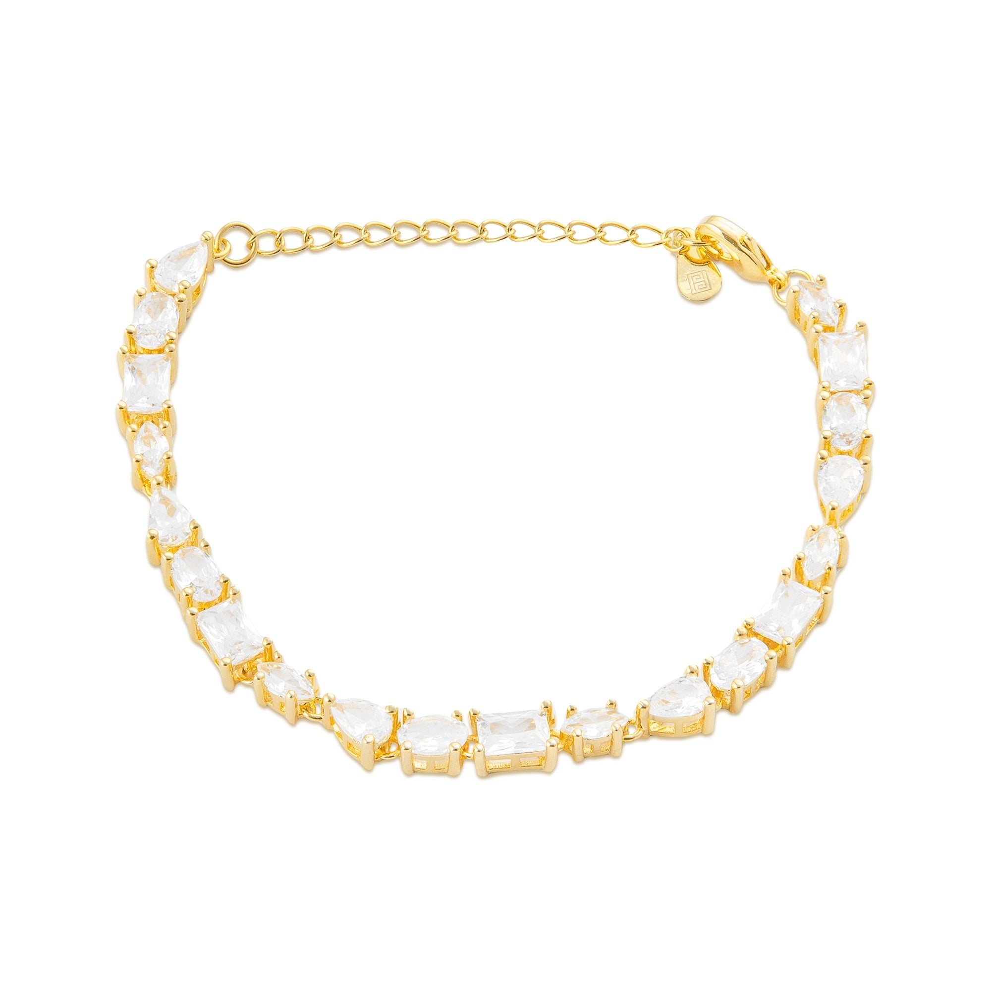 106 DOUBLE RECTANGLE /WHITE TOPAZ TENNIS BRACELET Jimena Alejandra 