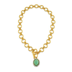 Amazonite charm link necklace Jimena Alejandra 