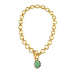 Amazonite charm link necklace Jimena Alejandra 