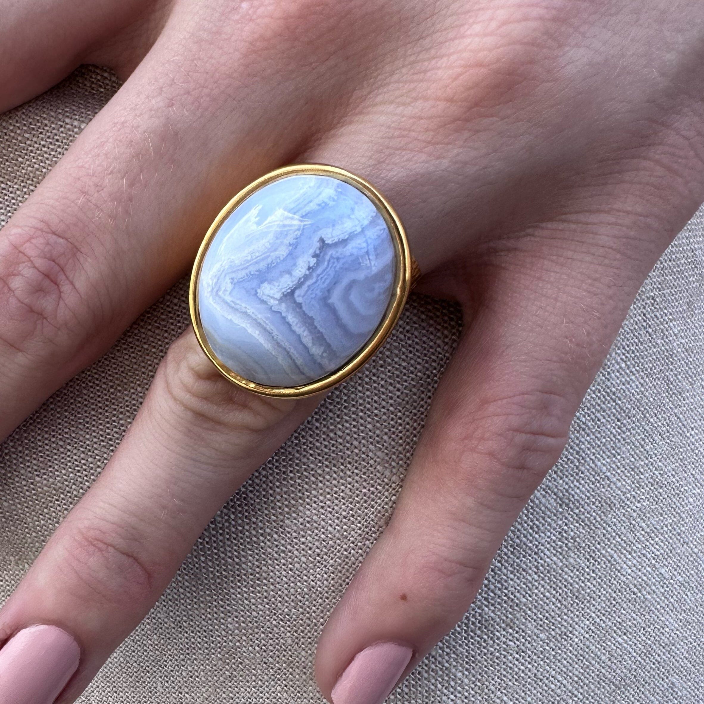 One of a Kind Ring (Blue Lace Agate) Jimena Alejandra 