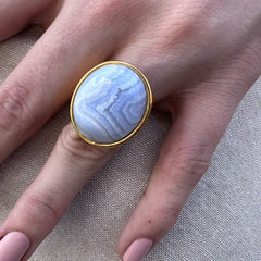 One of a Kind Ring (Blue Lace Agate) Jimena Alejandra 