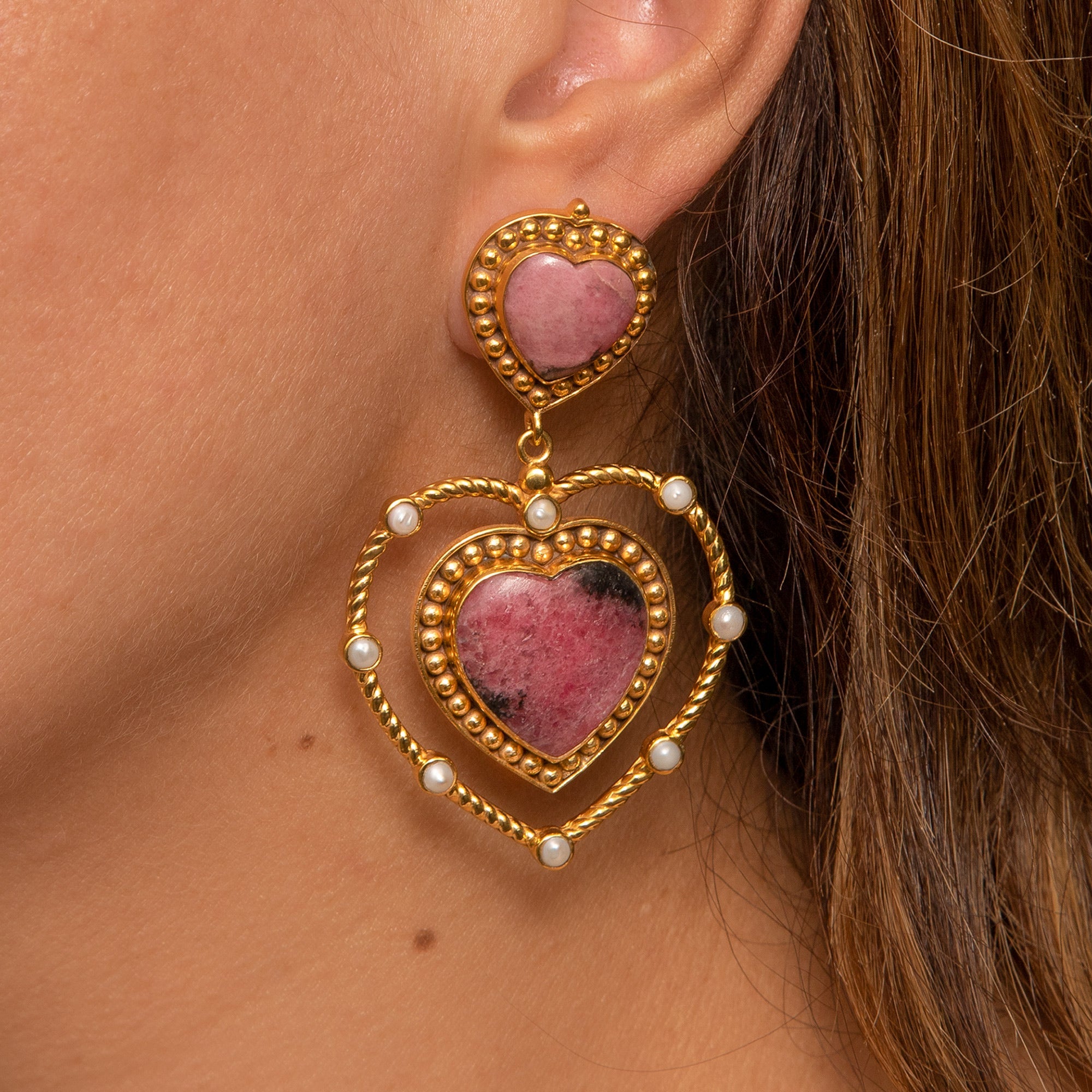 THE ALEJANDRA (Large) [Rhodonite] Earrings Jimena Alejandra 