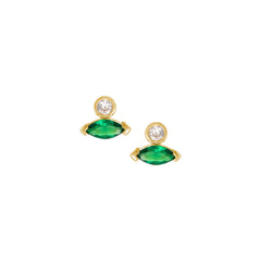THE AMY (GREEN) Earrings Jimena Alejandra Gold Plated Green 