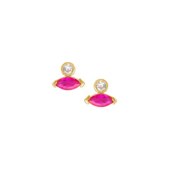 THE AMY (HOT PINK) Earrings Jimena Alejandra Gold Plated Hot Pink 