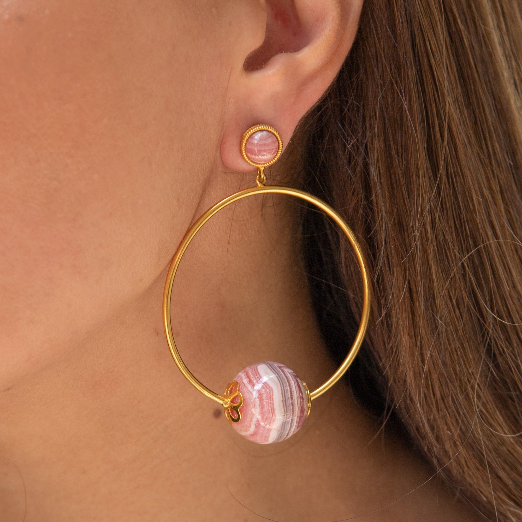 THE CARINA (Rhodochrosite) Earrings Jimena Alejandra 