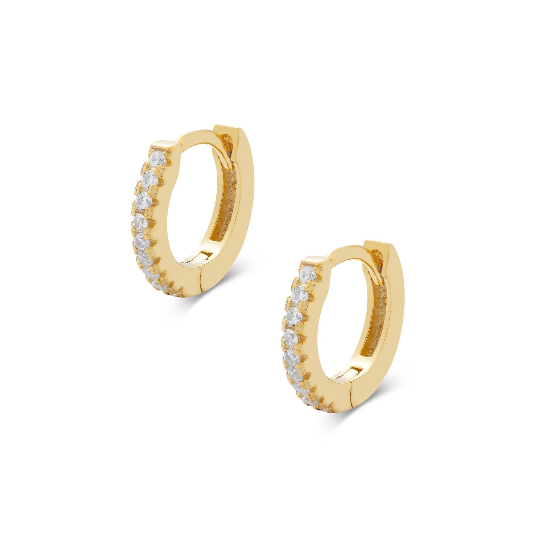 THE CASSIDY (CZ GOLD) Earrings Jimena Alejandra White Topaz Brass 