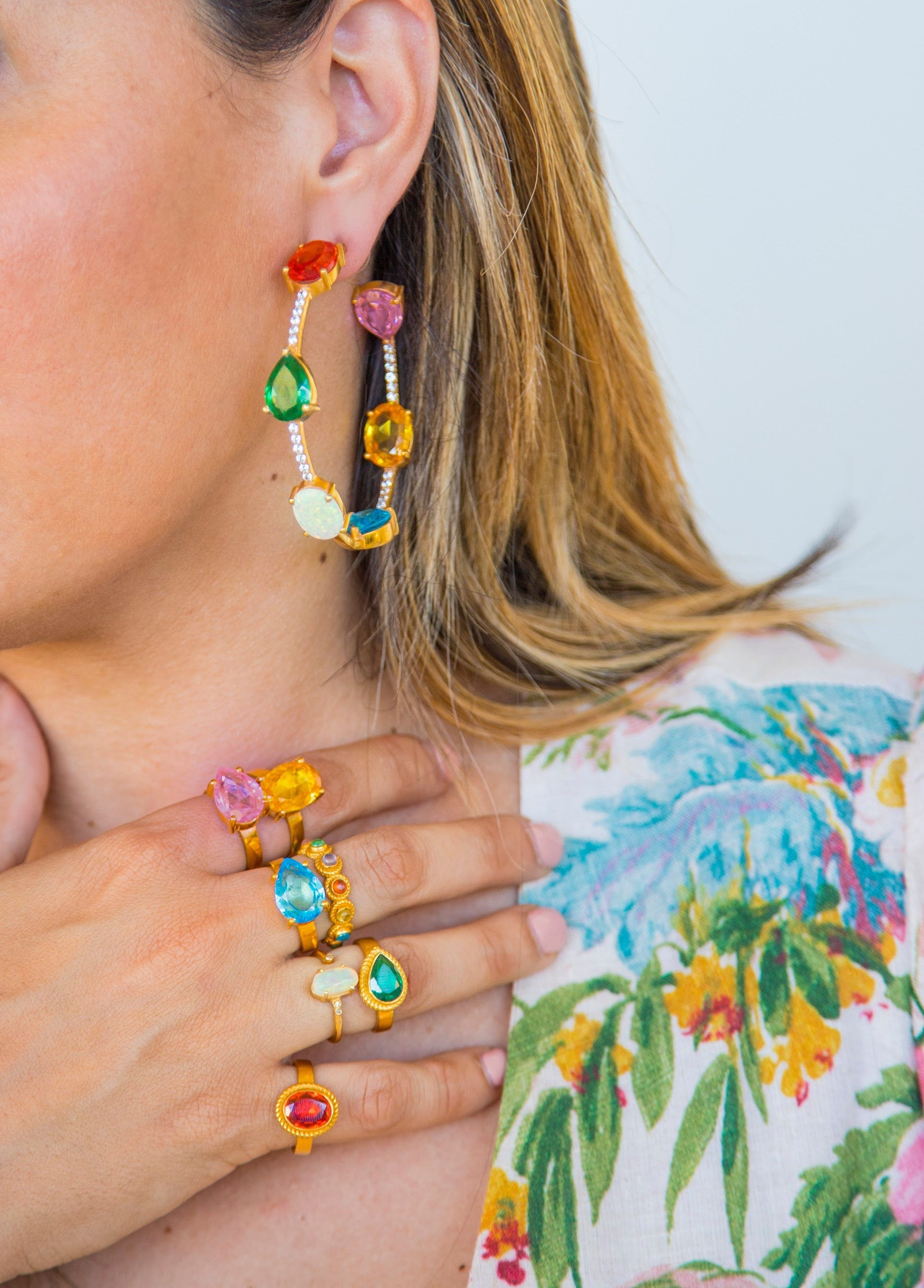 THE CHRISTA (Multicoloured Gems) Earrings Jimena Alejandra 