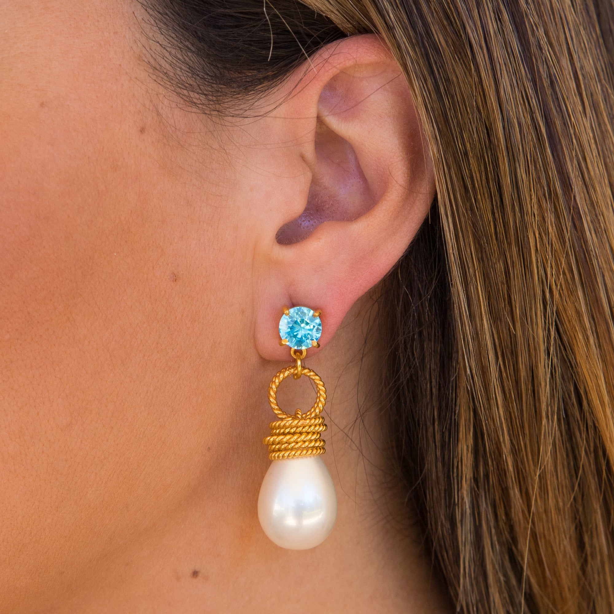 THE CLARISSA (Blue & Pearl) Earrings Jimena Alejandra 