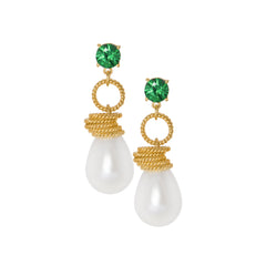 THE CLARISSA (Emerald & Pearl) Earrings Jimena Alejandra 
