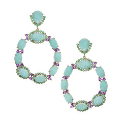 THE HEATHER (Amazonite) Earrings Jimena Alejandra Gold Plated Amazonite (Aqua) 