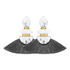 THE ISABEL (Grey) Earrings Jimena Alejandra Brass Grey Small