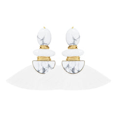 THE ISABEL (Snow) Earrings Jimena Alejandra Brass Snow Small