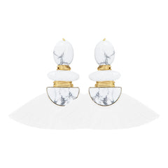 THE ISABEL (Snow) Earrings Jimena Alejandra Brass Snow Small