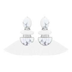 THE ISABEL (Snow) Earrings Jimena Alejandra Silver Snow Small