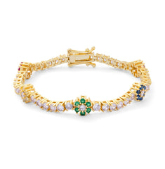 THE JAIME MULTI FLOWER TENNIS BRACELET Jewelry Jimena Alejandra 16 cm 