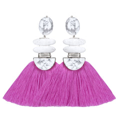 THE JOSIE (Hot Pink) Earrings Jimena Alejandra Silver Hot Pink (MediumOrchid) Pierced