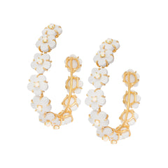 THE POPPY (White Agate) Earrings Jimena Alejandra 