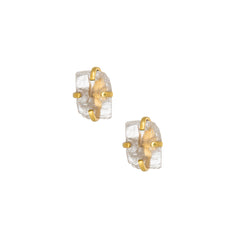 THE RILEY (Clear Quartz) Earrings Jimena Alejandra Gold Plated 