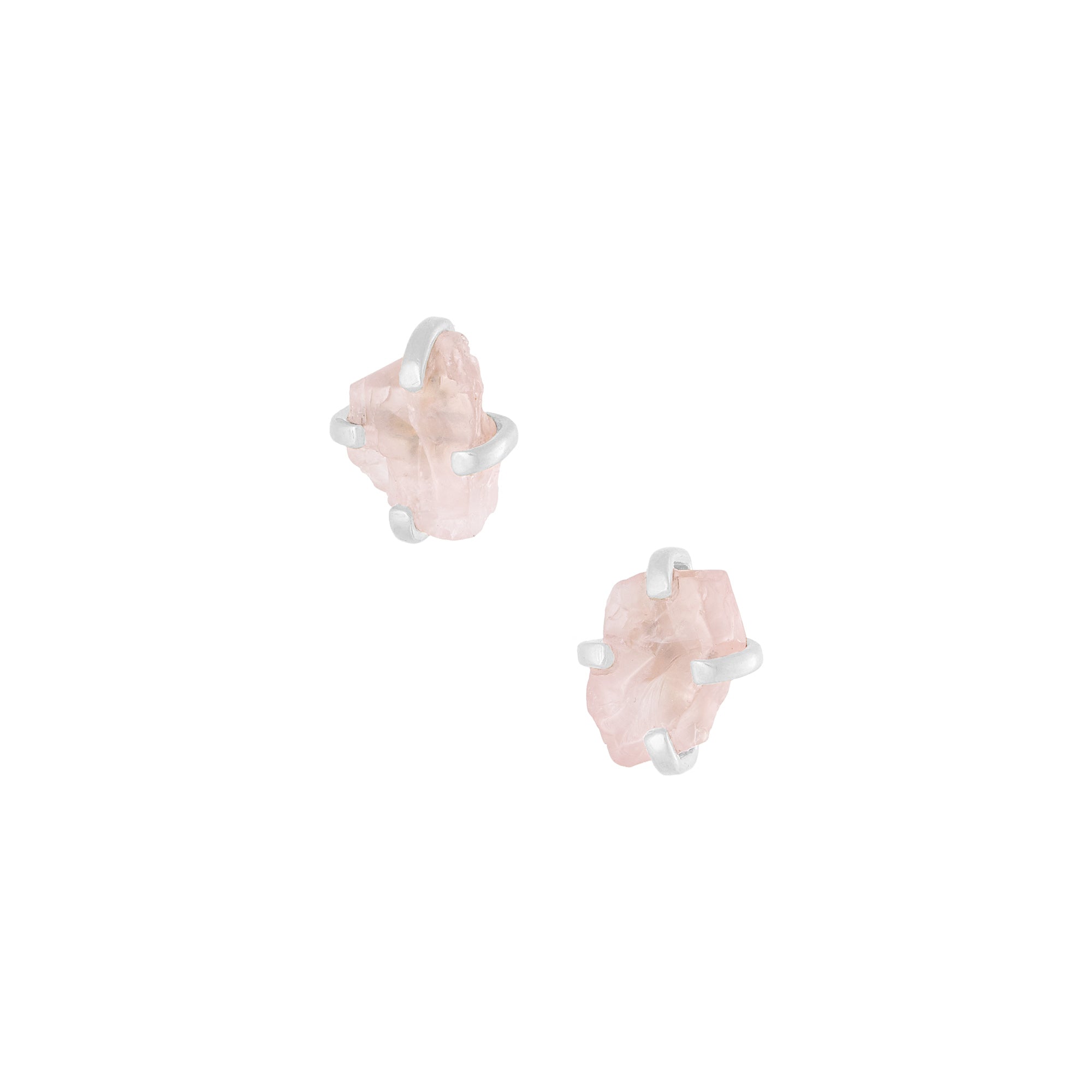 THE RILEY (Rose Quartz) Earrings Jimena Alejandra Silver 