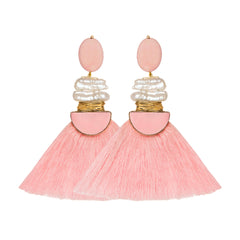 THE ROSIE Earrings Jimena Alejandra Brass Pierced Pink Opal (Pink)