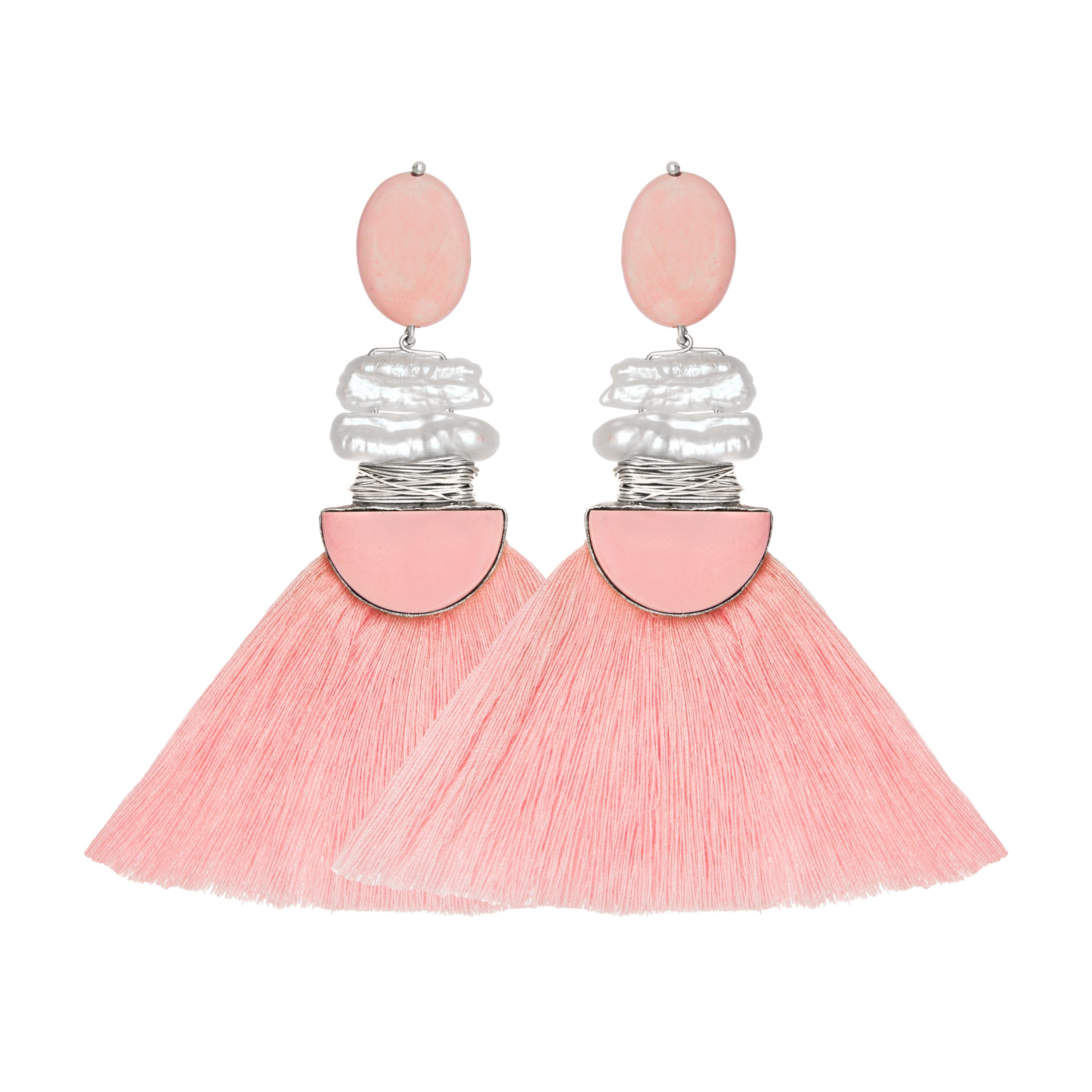 THE ROSIE Earrings Jimena Alejandra Silver Pierced Pink Opal (Pink)