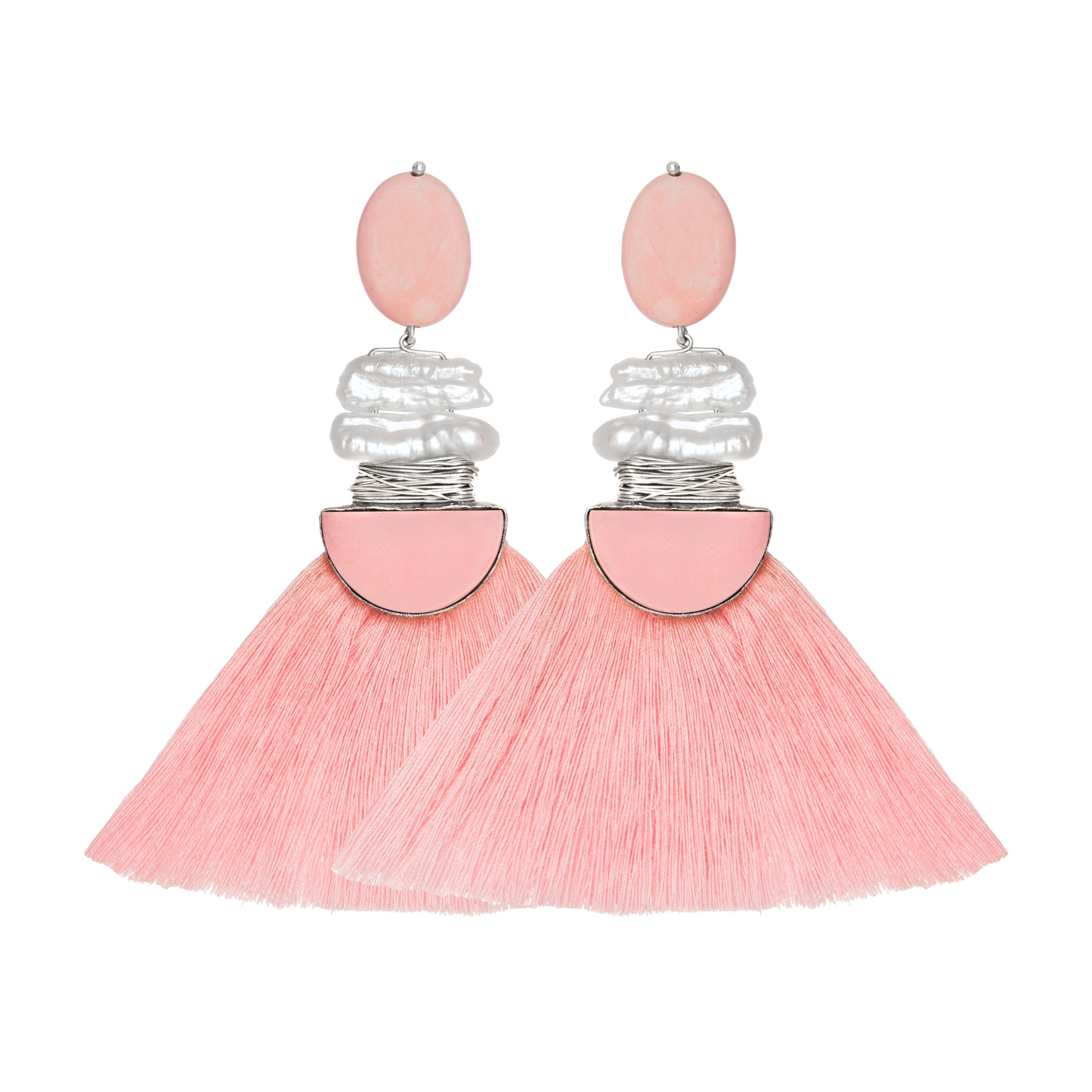 THE ROSIE Earrings Jimena Alejandra Silver Pierced Pink Opal (Pink)