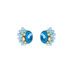 THE SASHA Earrings Jimena Alejandra Brass Apatite (LightBlue) 