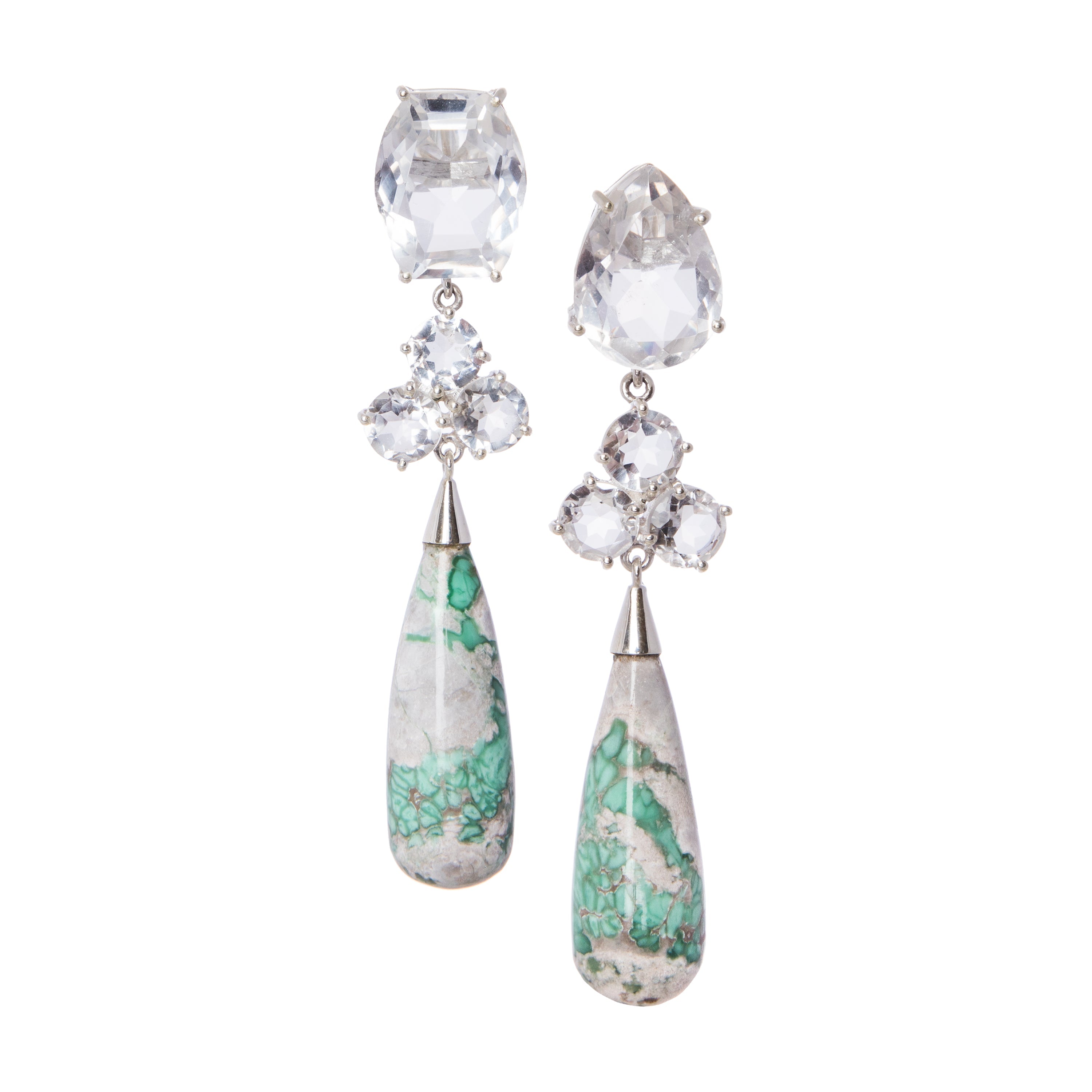 THE TIFFANY Earrings Jimena Alejandra Silver Varasite (LightSeaGreen) 